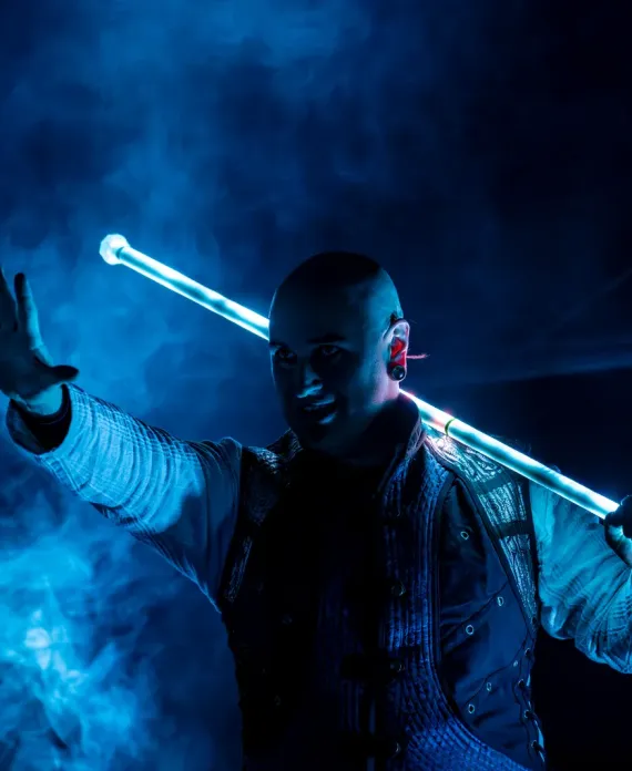 Bühnenshow mit LED-Lichteffekten auf Event in Chemnitz